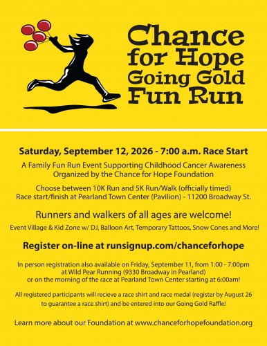 Chance for Hope "Going for the Gold" Fun Run Chance for Hope "Going for the Gold" Fun Run