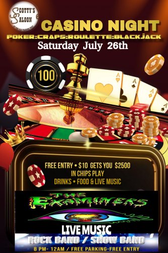 Casino Night at Scotty's: Roulette, Craps, Poker, and Slots