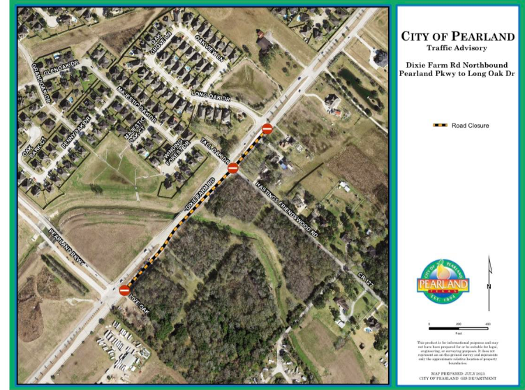 TRAFFIC NOTICE Pearland Police Wed 10am.