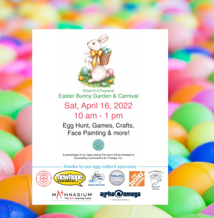 Saturday Easter Bunny Carnival Chick fil A Pearland Broadway