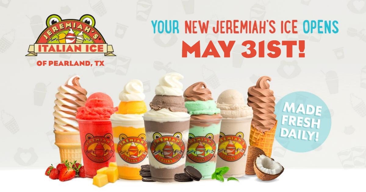 Jeremiah's Italian Ice is opening in Pearland on May 31