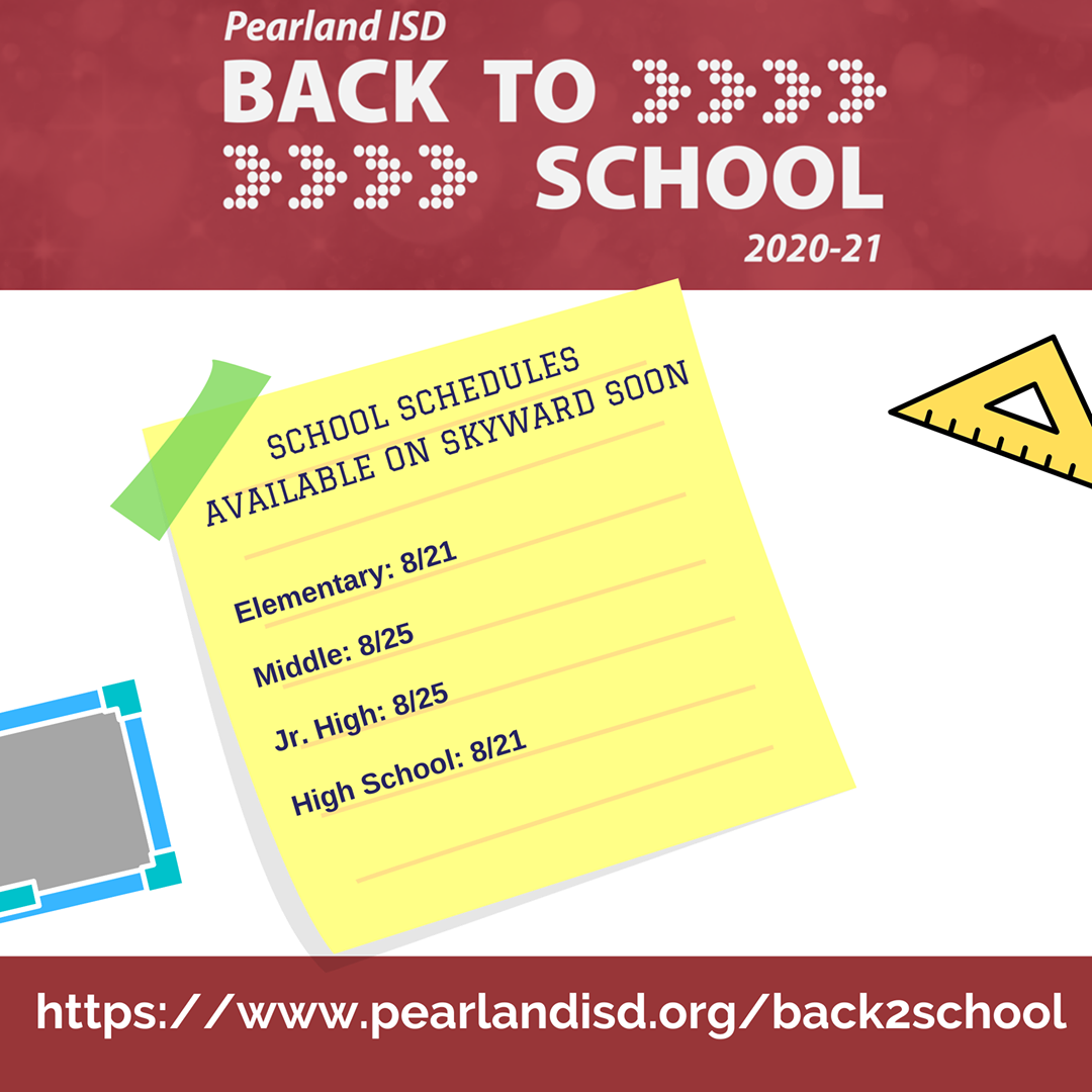 Pearland ISD Back To School 2020 2021