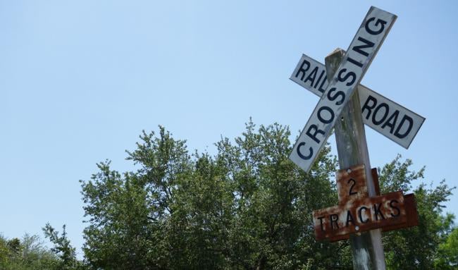 Railroad Crossing Sign at the Statio...